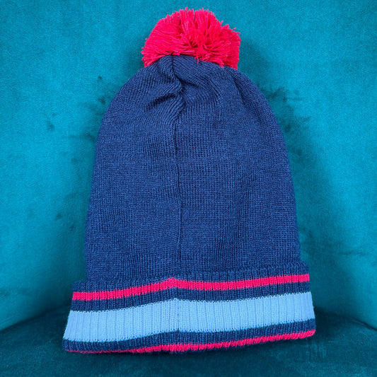 Striped Serenity Bobble Hat - Navy, Red and White