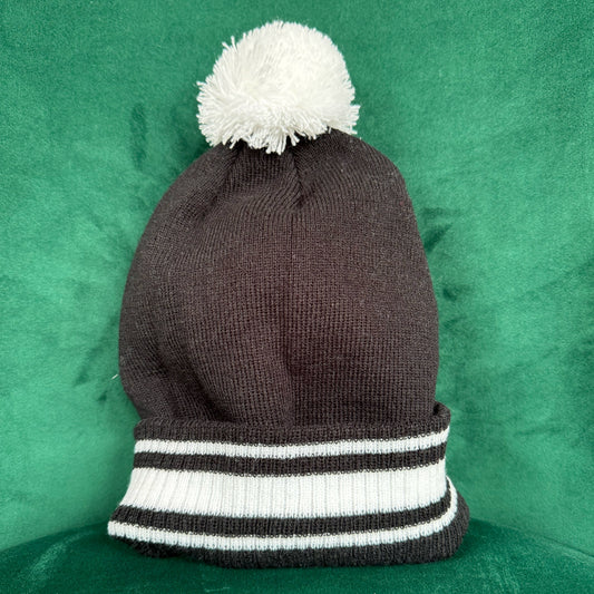 Striped Serenity Bobble Hat - Black and White